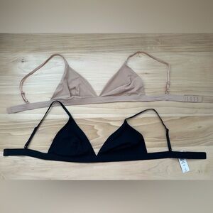 2 Aritzia Talula Triangle Bralettes Black & Nude